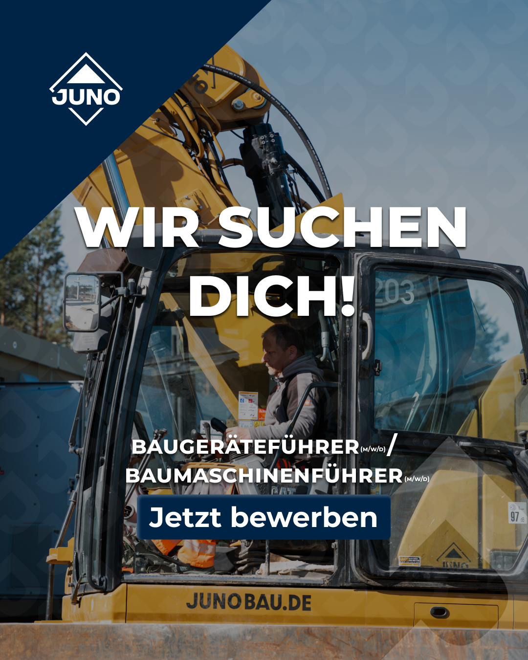 JUNO sucht Baumaschinenführer: Jetzt bewerben!